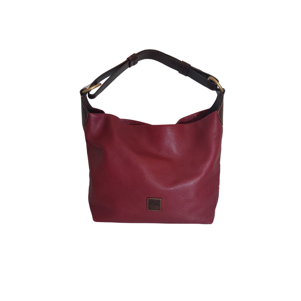 Dooney Bourke Maroon Leather Large Hobo Shoulder Bag Pre loved