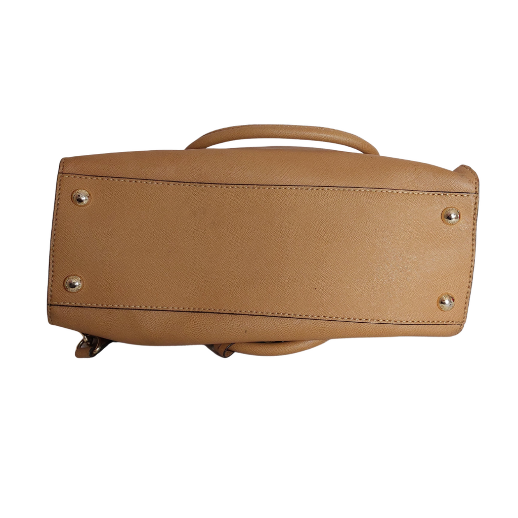 Michael Michael Kors Hamilton Soft Leather Lock Satchel/Shoulder Bag  Tan/Brown