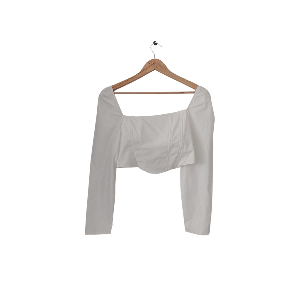 Cropped long sleeve corset blouse - Shirts - BSK Teen