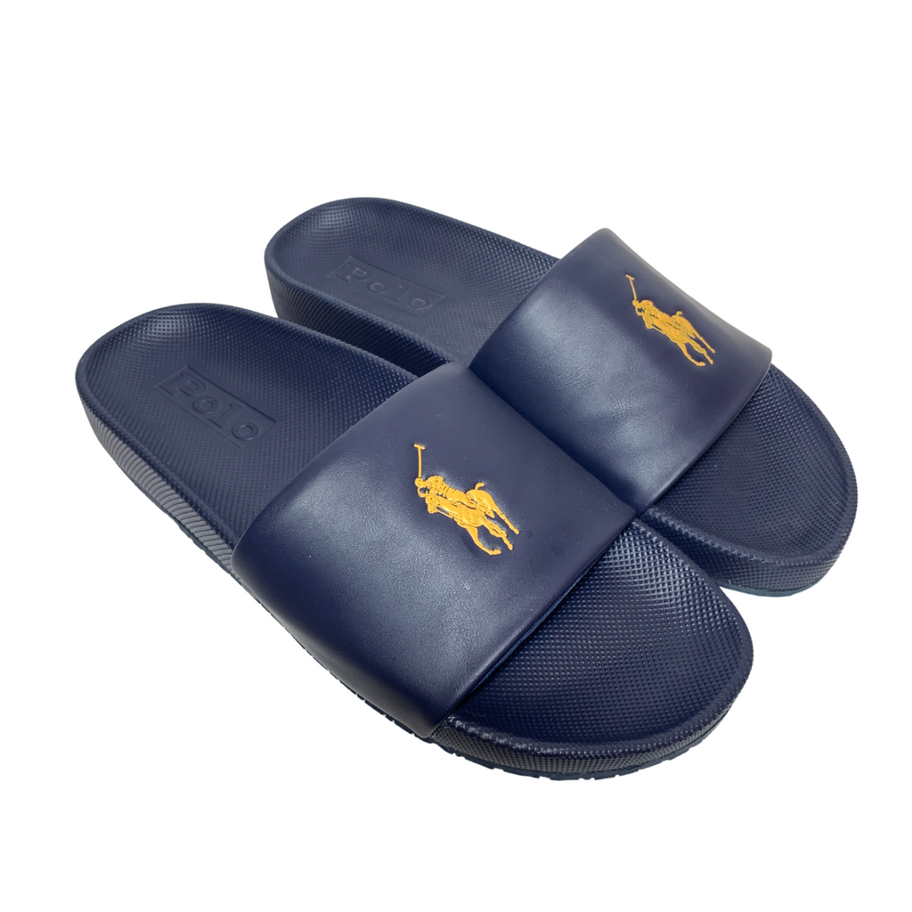 Ralph Lauren Men s Blue Cayson Slides Like New Secret Stash