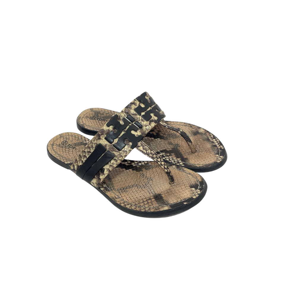 Tory Burch Snakeskin Print Leigh Thong Sandals Pre Loved