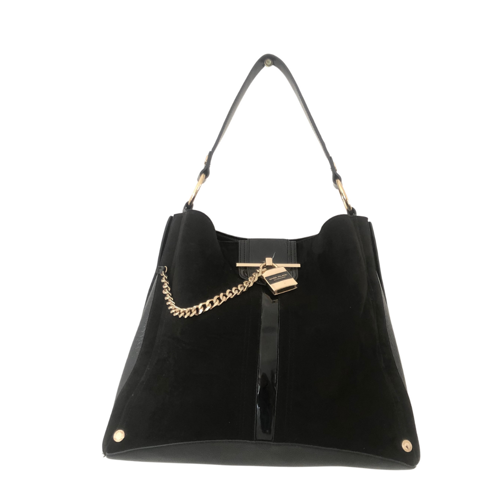 River Island Black lock front slouch bag