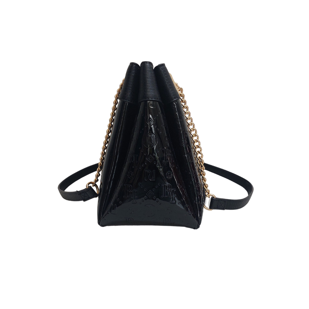 River Island Black Monogram Shoulder Bag