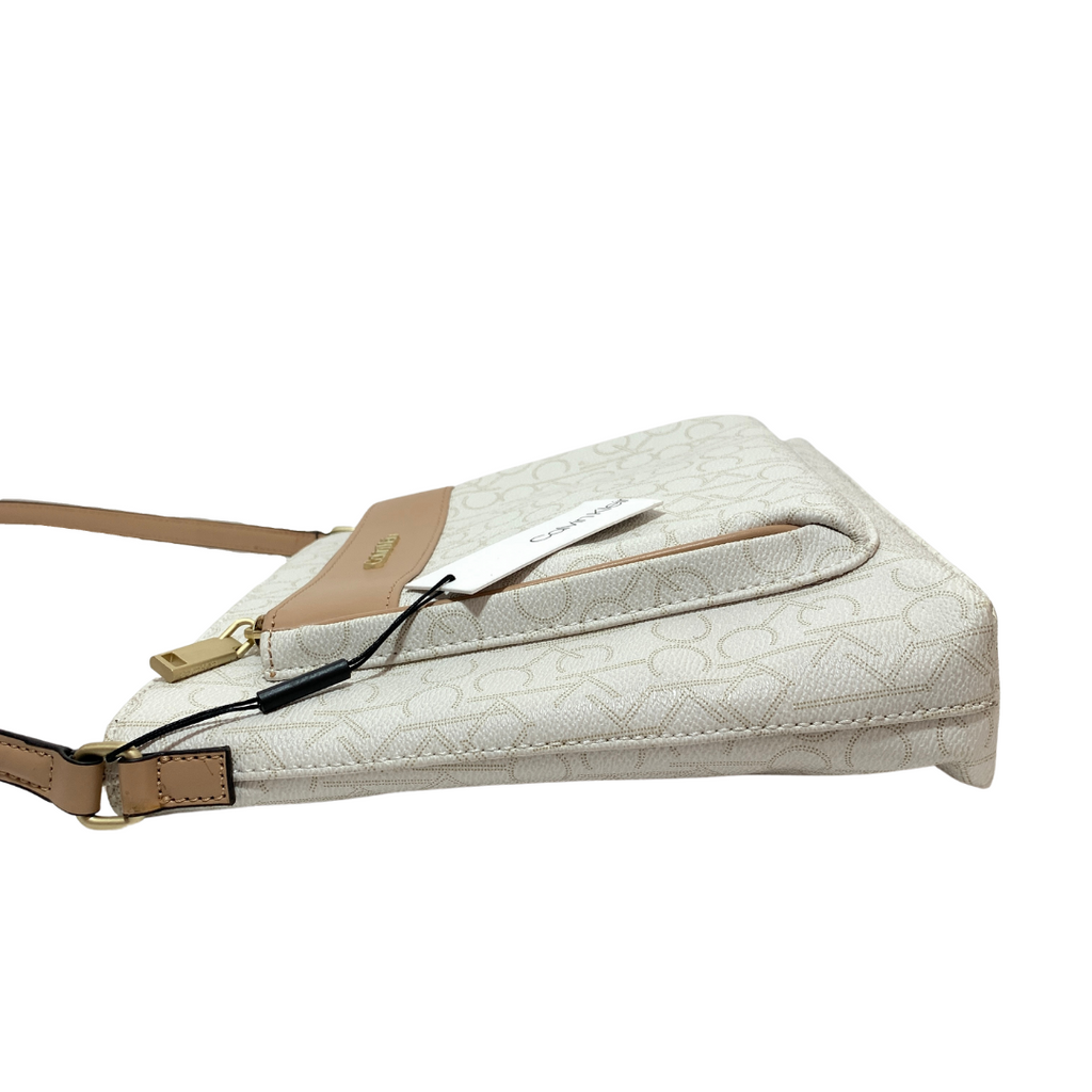 Calvin Klein Masonite Crossbody, Neutral White, Crossbody Bags, Clothing  & Accessories