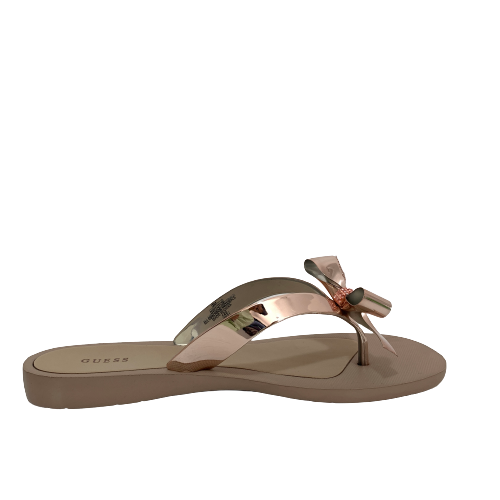 Guess tutu bow discount flip flops rose gold