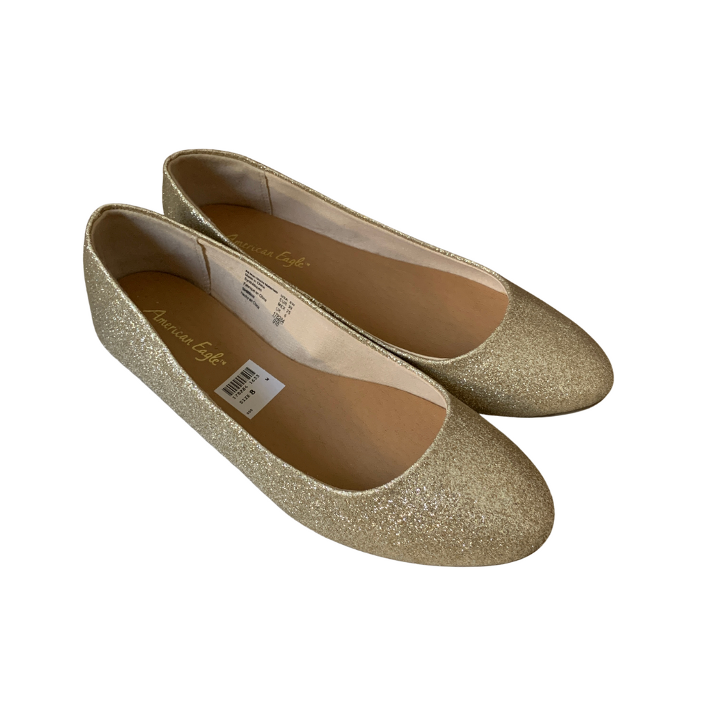 Gold flat clearance shoes