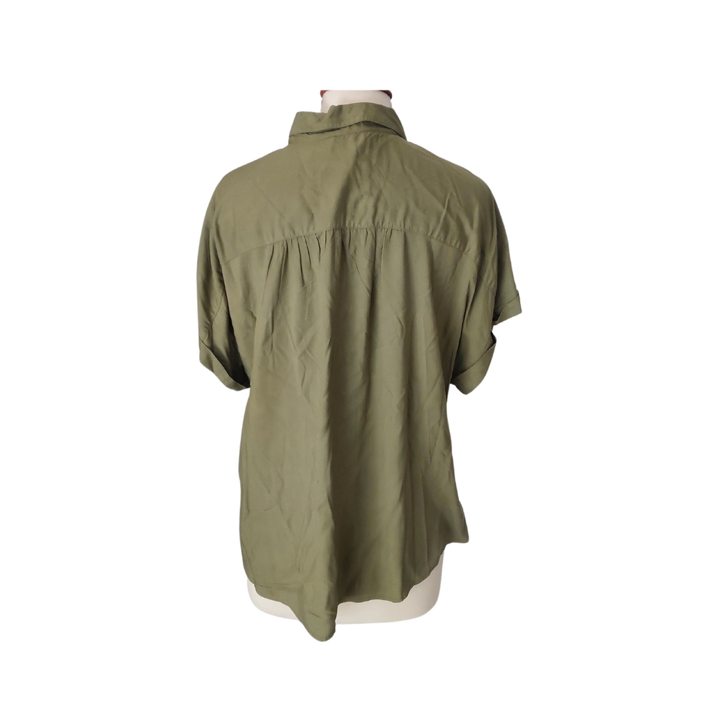 Tommy Hilfiger Army Green Button Down Shirt | Pre Loved |