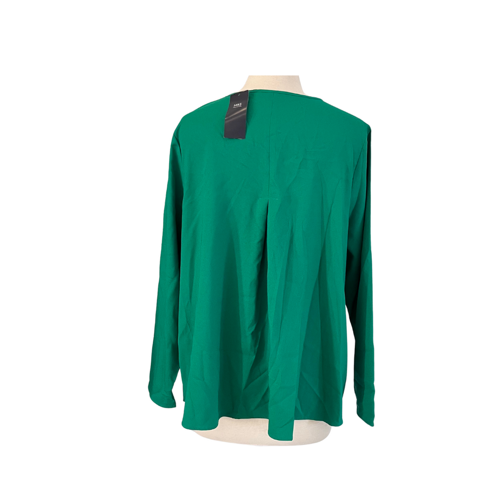 M&S Bright Green V-Neck Top | Brand New |