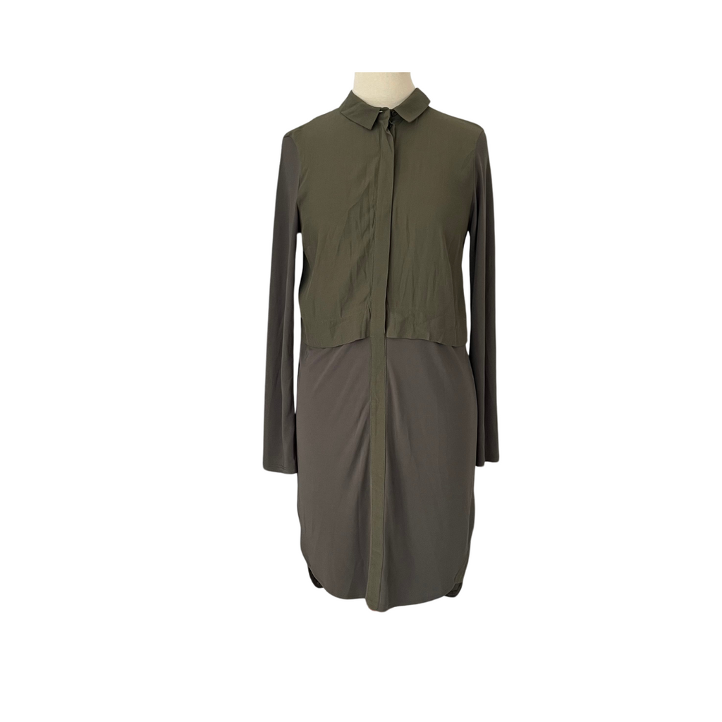 TopShop Army Green Collared Long Tunic | Like New |