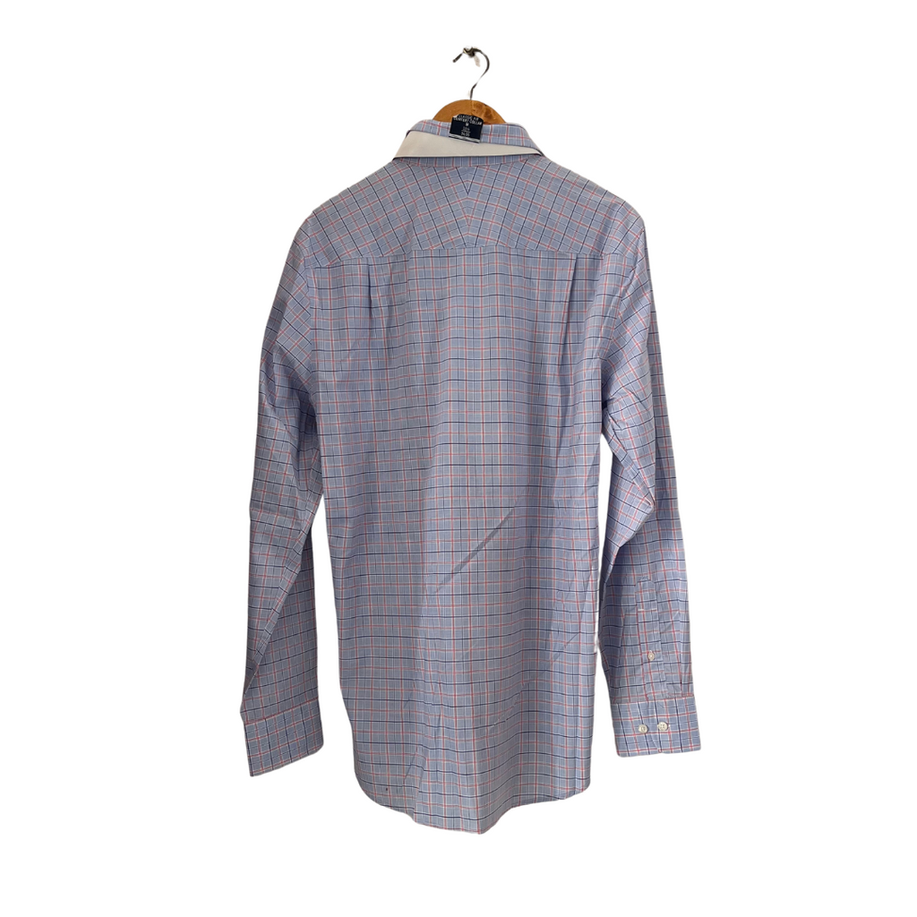 Nautica Men's Light Blue Checked 100% Cotton Collared Shirt | Brand New |