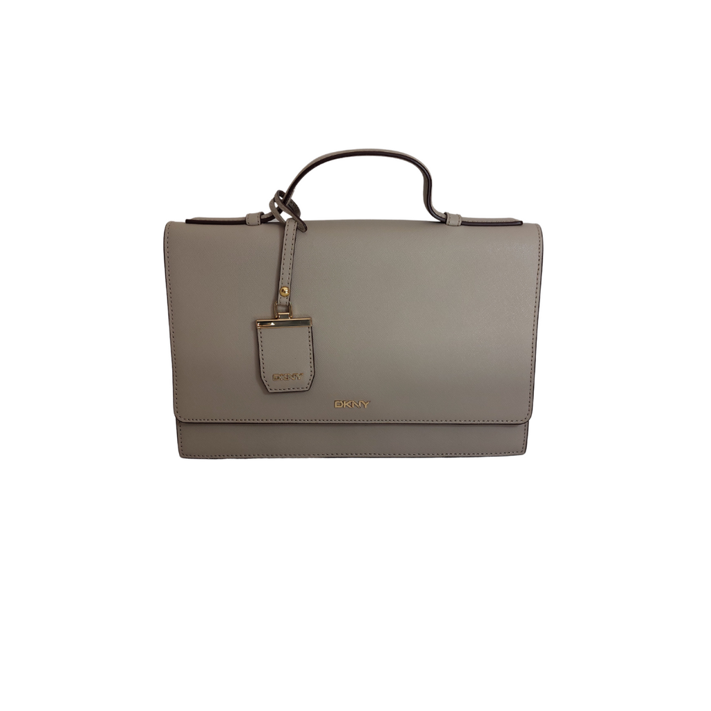 DKNY Grey Leather Top Handle Bag | Gently Used |