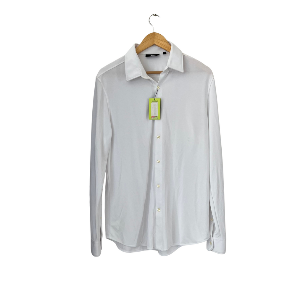 Murano Men's White Dri-fit Performance Collared Shirt | Brand New |