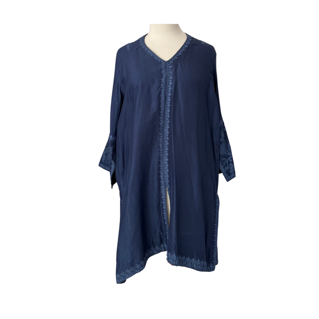 Miraka Dark Blue Embroidered Kurta | Pre Loved |