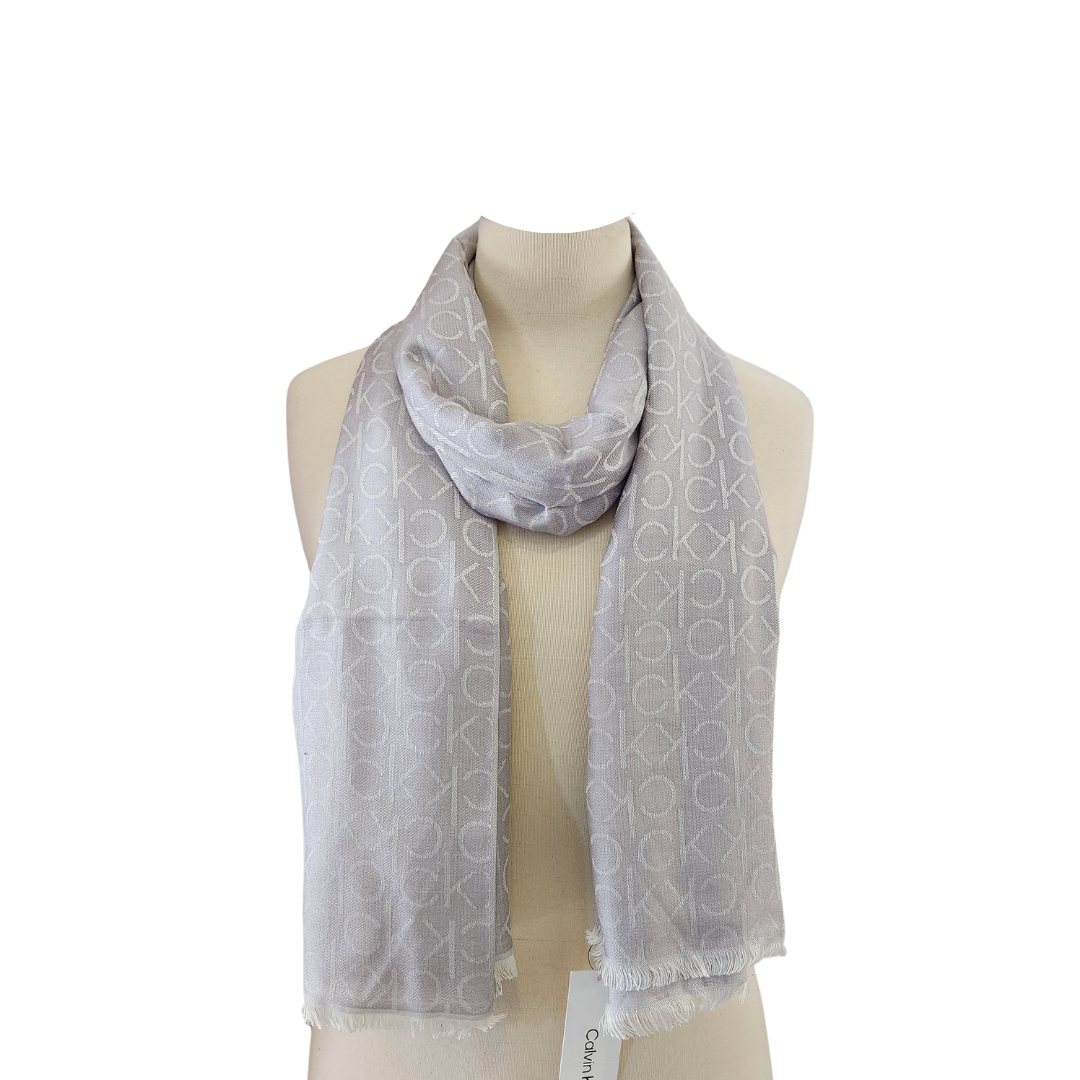 Monogram CK Logo-Print Pashmina Wrap Scarf