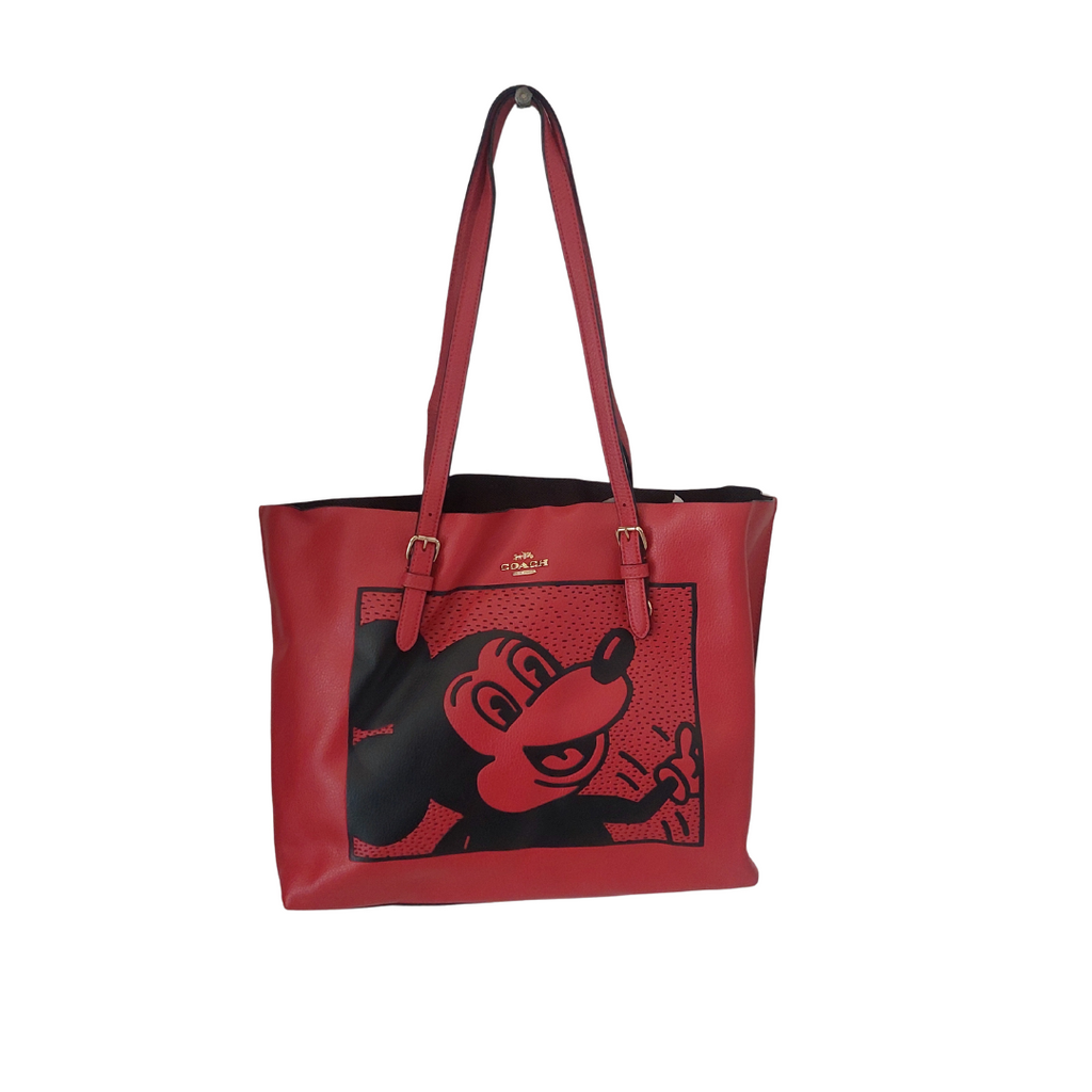 Coach x Disney Red Leather Mickey Mouse Mollie Tote | Pre Loved |