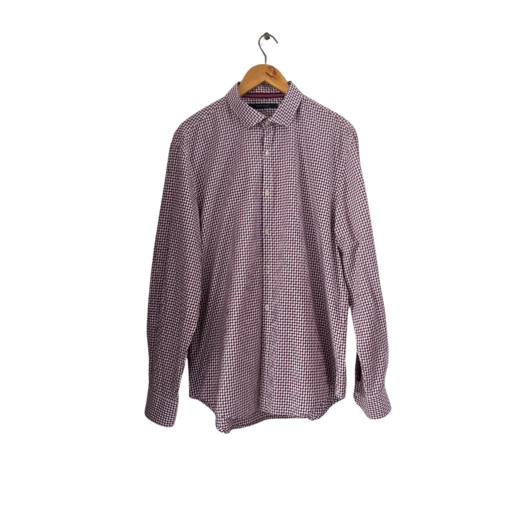 Perry Ellis Men's 100% Cotton Purple Collared Shirt | Gently Used |