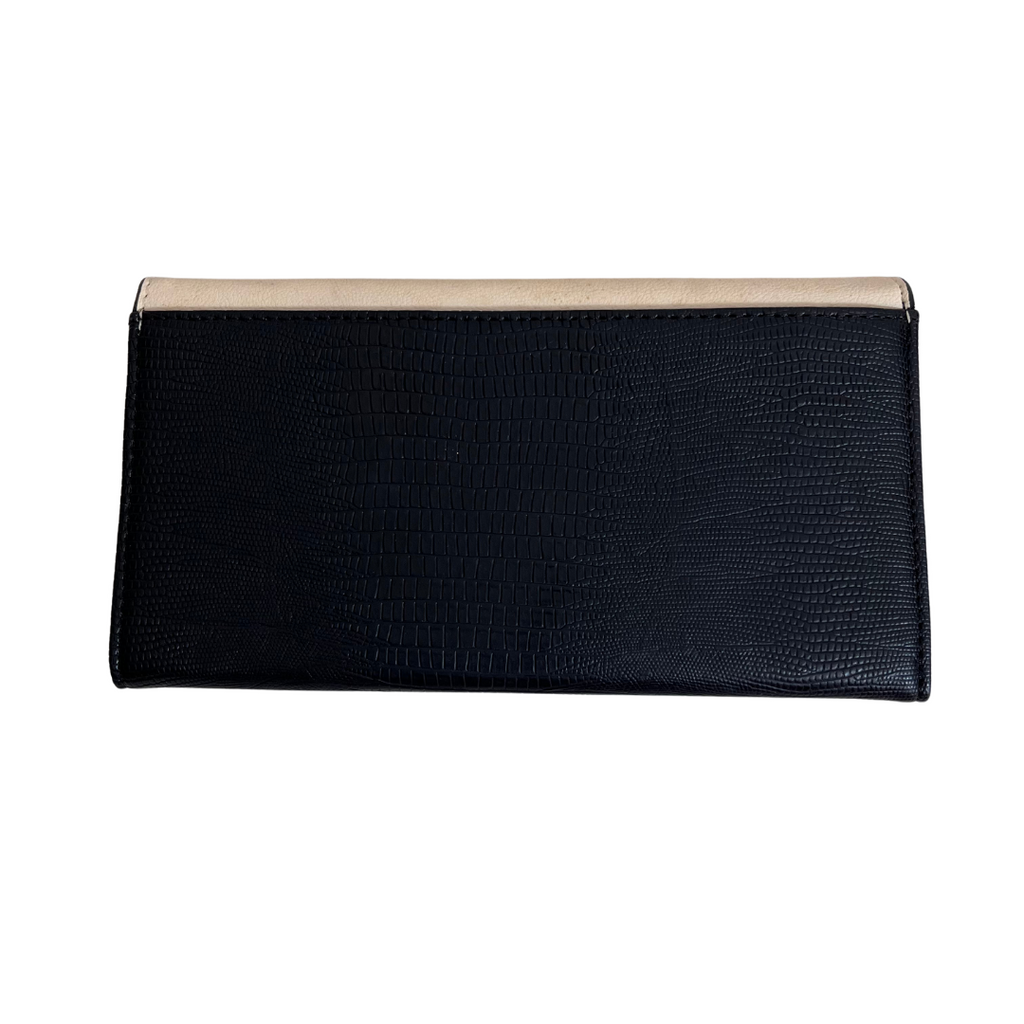 New Look Beige & Black Large Leatherette Wallet | Pre Loved |