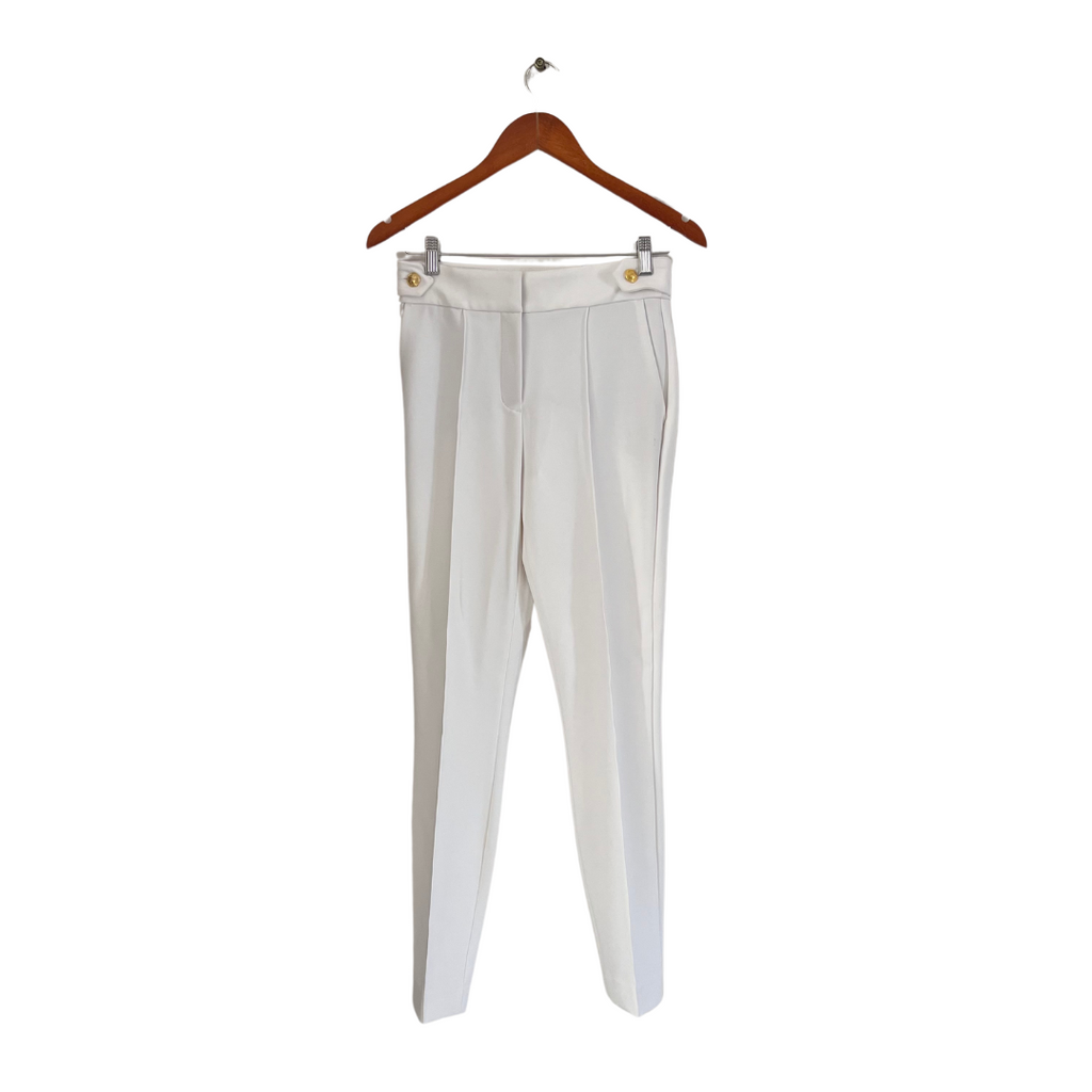 Express White Gold Button Skinny High Rise Pants | Brand New |