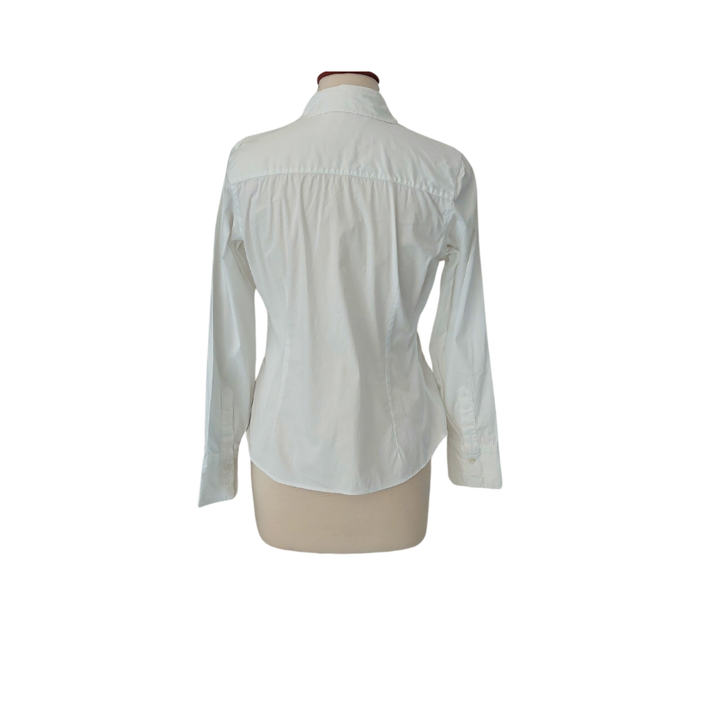 Ninety White Embroidered Collared Shirt | Gently Used |