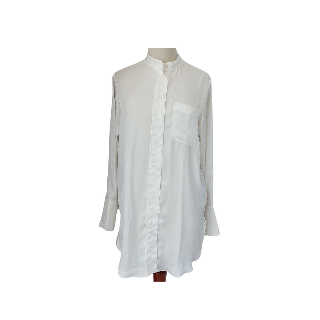 H&M White Long Satin Shirt | Brand New |