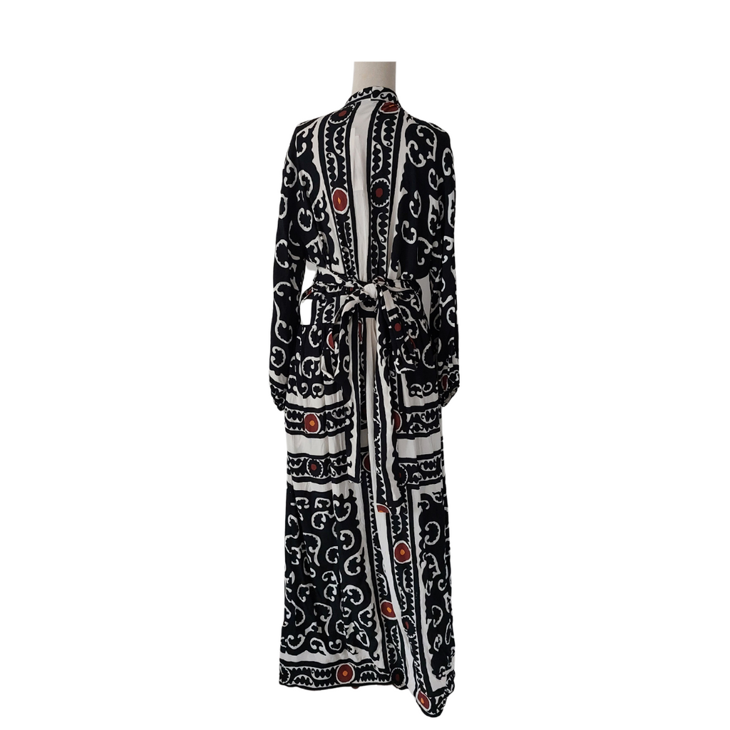 ZARA Black & White Ecru Printed Long Wrap Dress | Brand New | | Secret ...