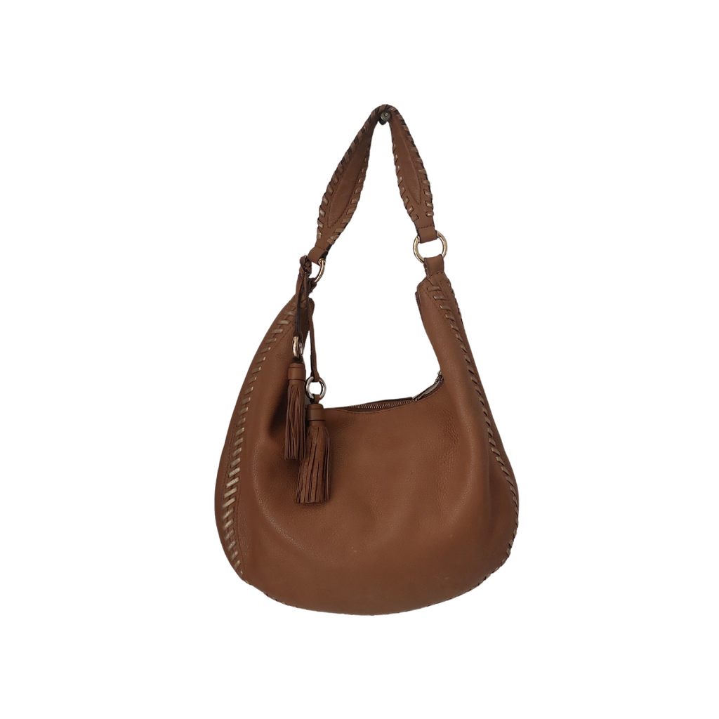 Michael Kors Brown Pebbled Leather Lauryn Hobo Bag | Pre Loved |