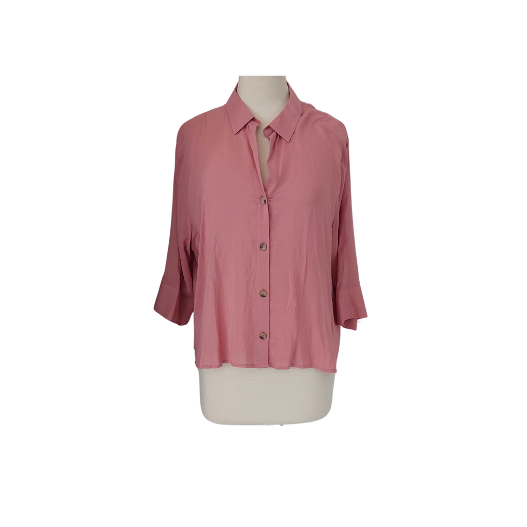 H&M Dusty Pink Soft Collared Shirt | Gently Used |