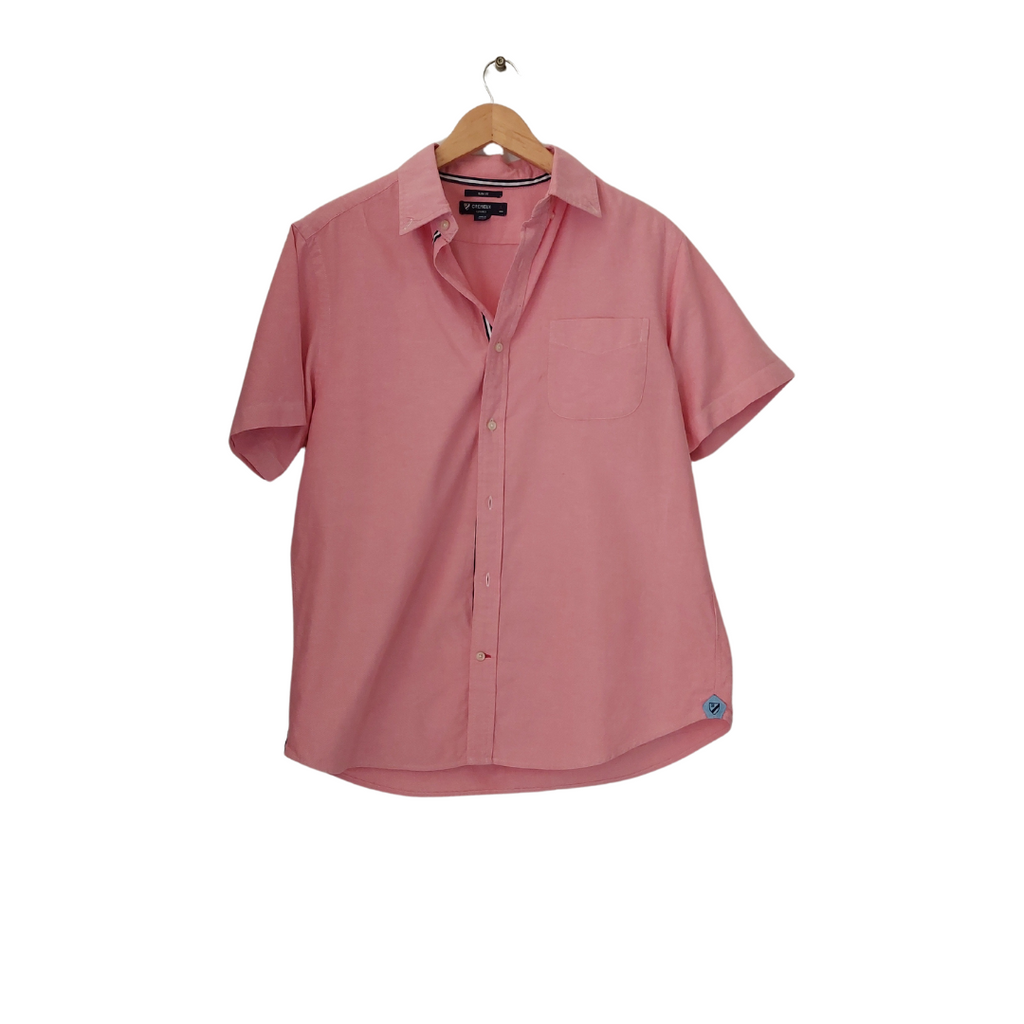 CREMIUX Men's Pink Short-sleeves Cotton Collared Shirt | Pre Loved |