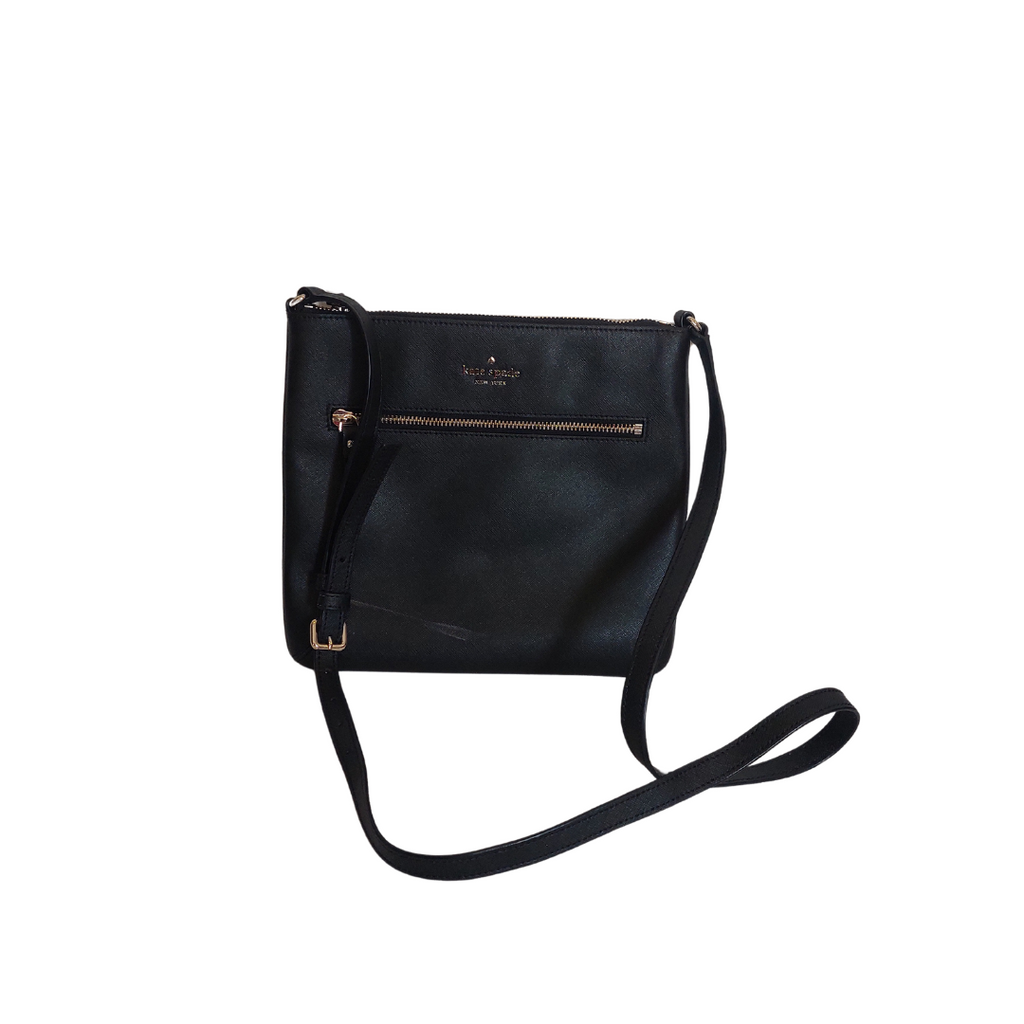 Kate Spade Black Leather Large Sadie Crossbody Bag | Gently Used |