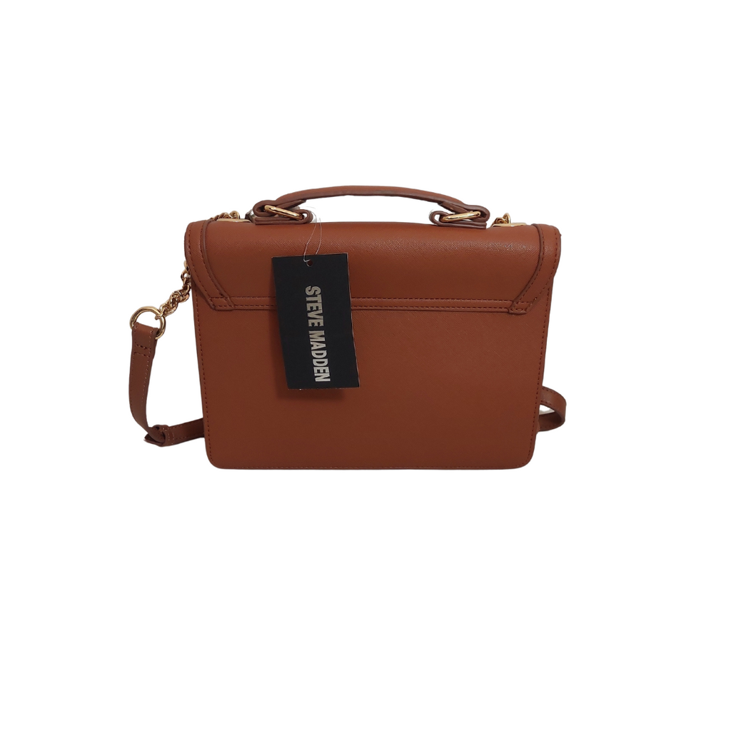 Steve Madden Brown COGNAC Top Handle Crossbody Bag | Brand New |