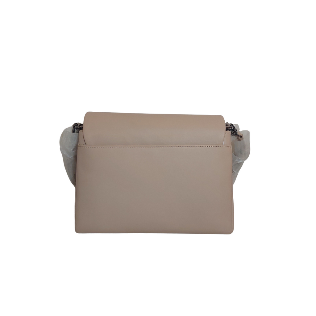 Karl Lagerfeld Nude Leather Medium Chic Cheri Shoulder Bag | Brand New |