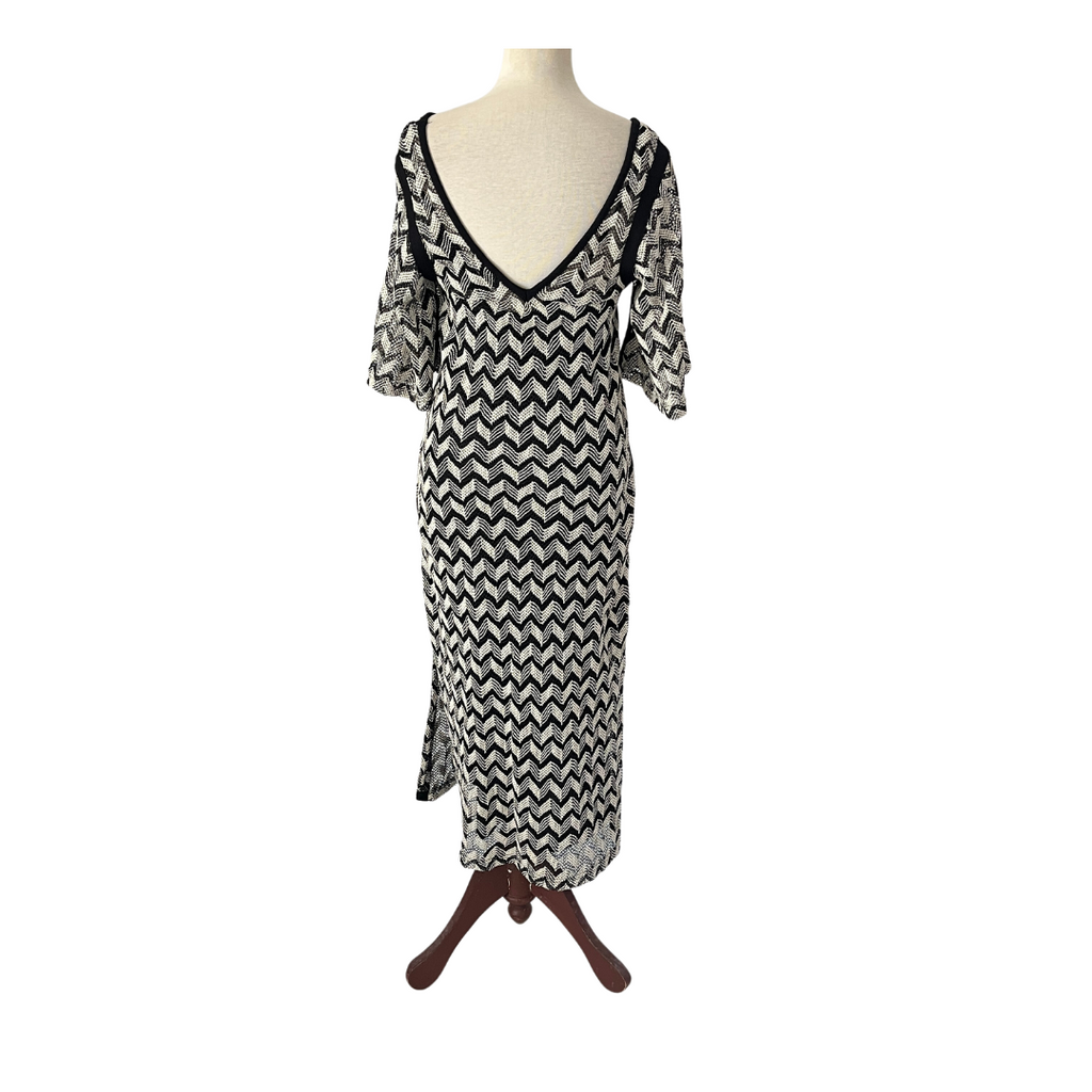 ZARA Black & White Knit with Black Slip Maxi Dress | Gently Used |