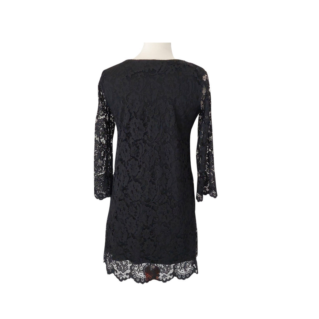 ZARA Black Lace Knee-length Dress | Pre Loved |