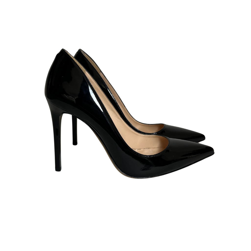 Nine West Black Patent LAMAR Stiletto Pointed Pumps | Gently Used |