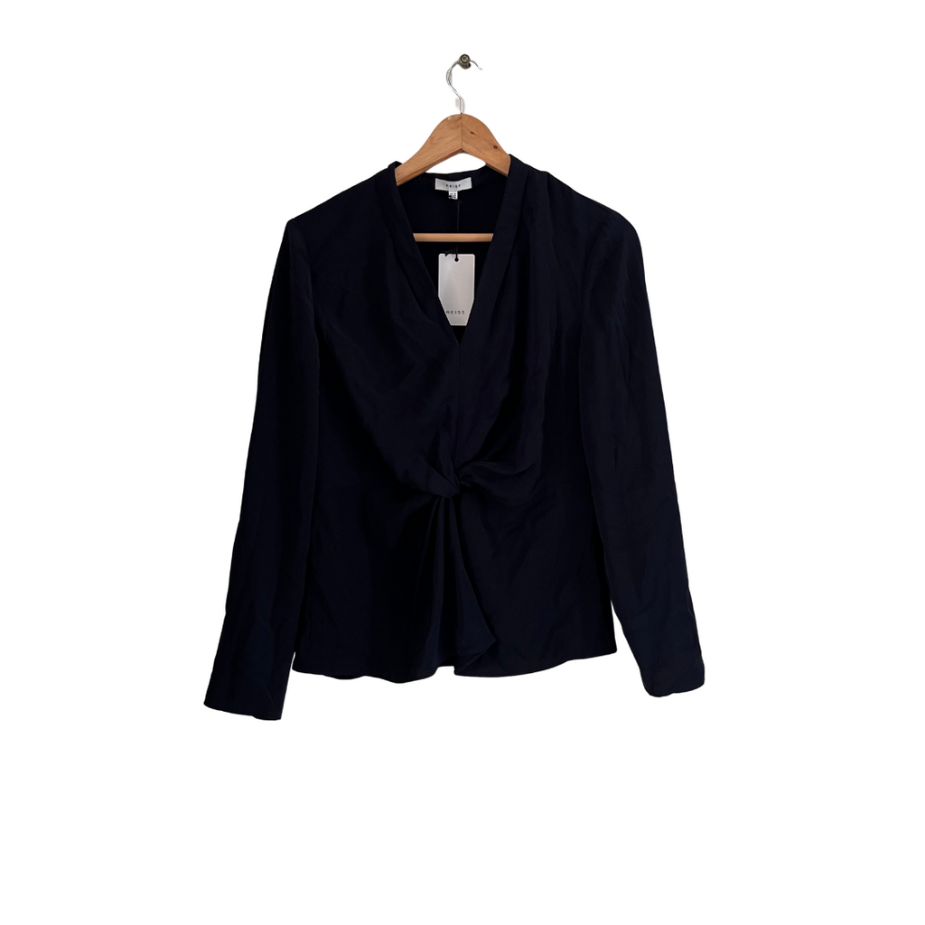 REISS Navy Blue Marla Twist Knot Top | Brand New |