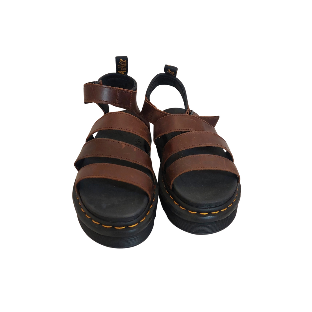 Doc Marten's Dark Brown Leather Strappy Sandals | Gently Used |