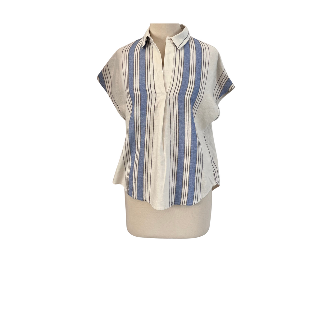 Banana Republic Cream & Blue Striped Co ord Set | Brand New |