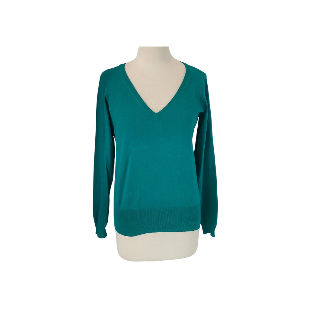 H&M Teal Thin V-neck Sweater | Brand New |