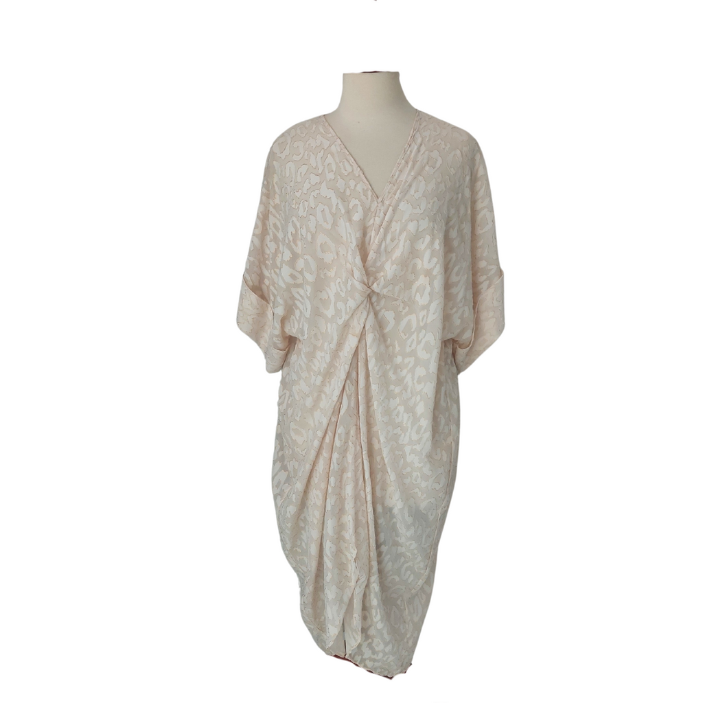 H&M Off White Semi Sheer Textured Kaftan | Pre Loved |