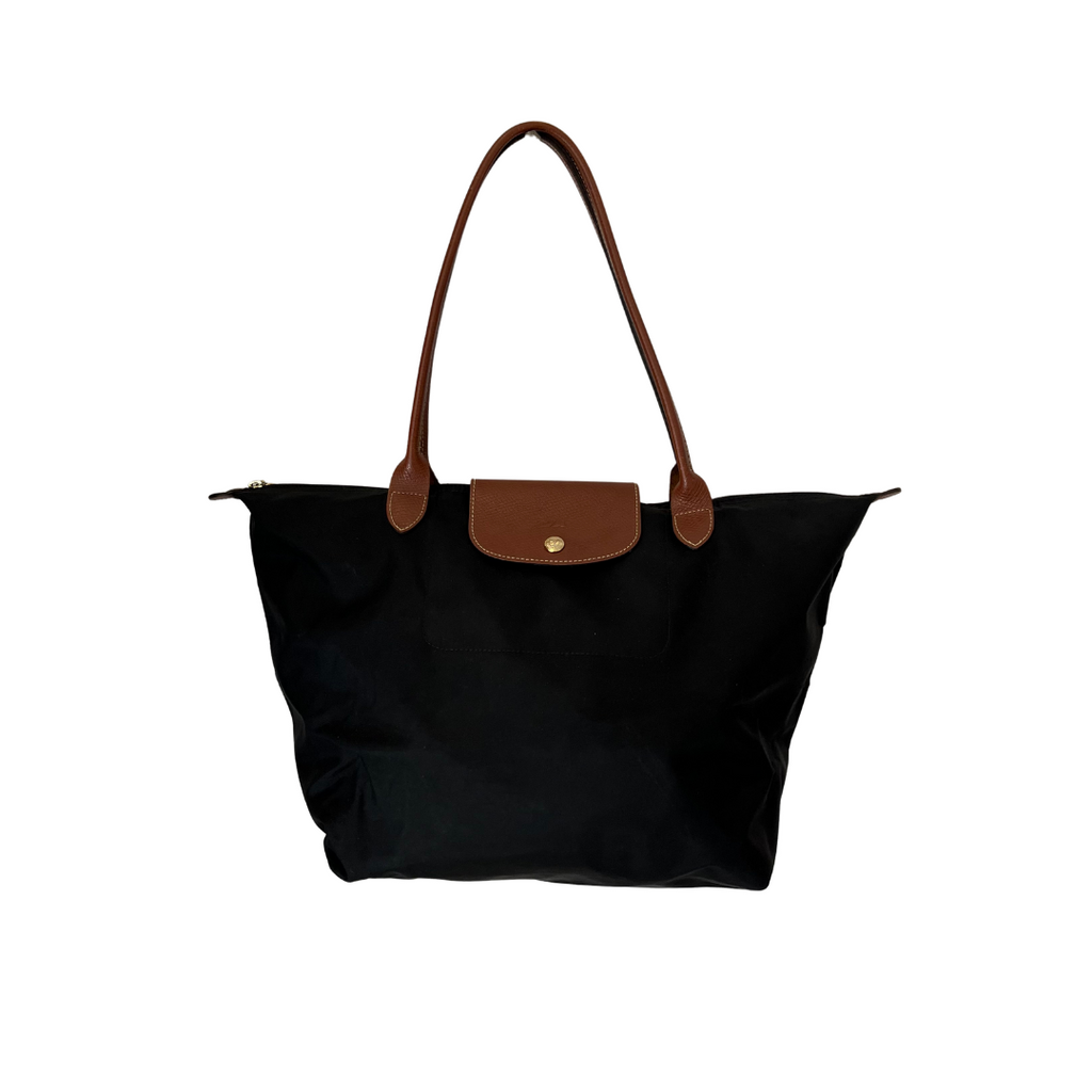 Longchamp Black Large Le Pilage Tote Bag | Pre Loved |