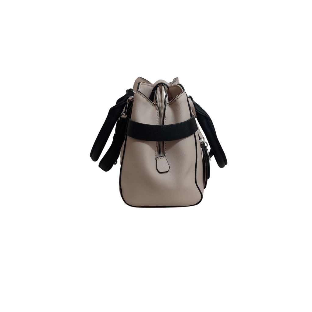 Guess Beige & Black Leatherette Satchel | Gently Used |