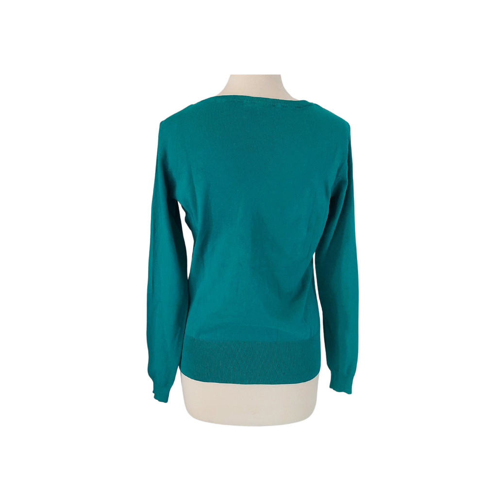 H&M Teal Thin V-neck Sweater | Brand New |