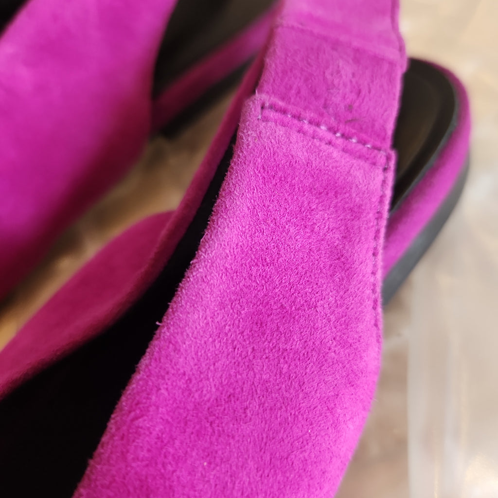 Mango Purple Suede Slingback Pointed Flats | Pre Loved |