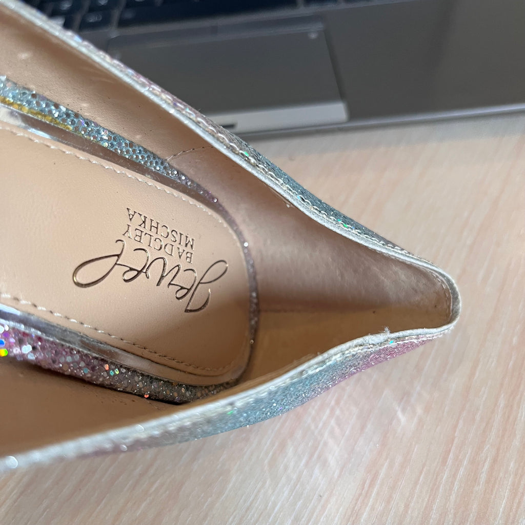 Jewel By Badgley Mischka Rainbow Glitter Royalty Pumps | Pre Loved |