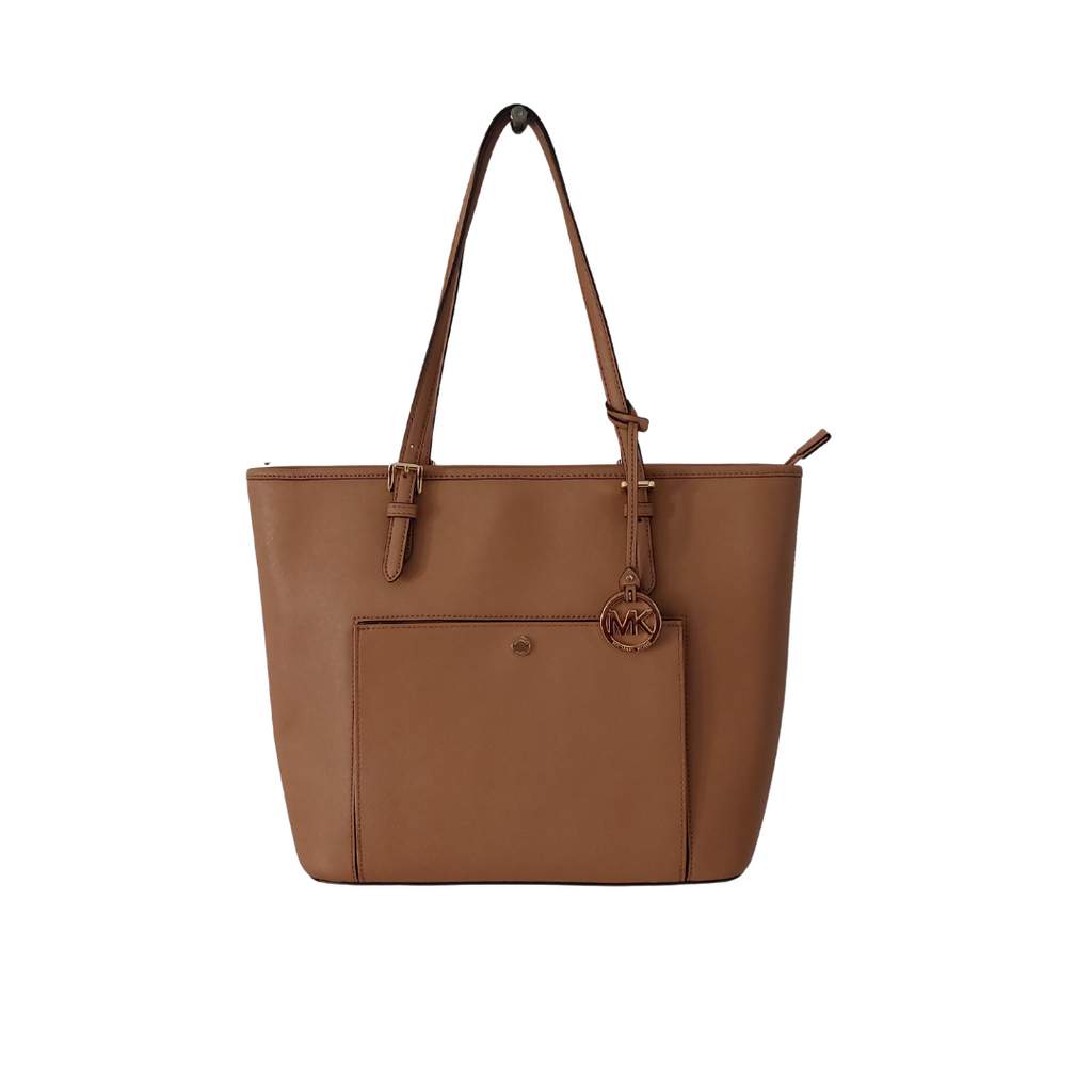 Michael Kors Tan Saffiano Leather Front Pocket Tote | Gently Used |