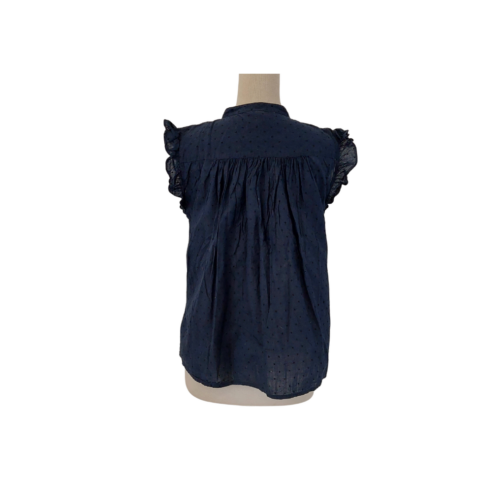 H&M Navy Pleated Blouse | Pre Loved |