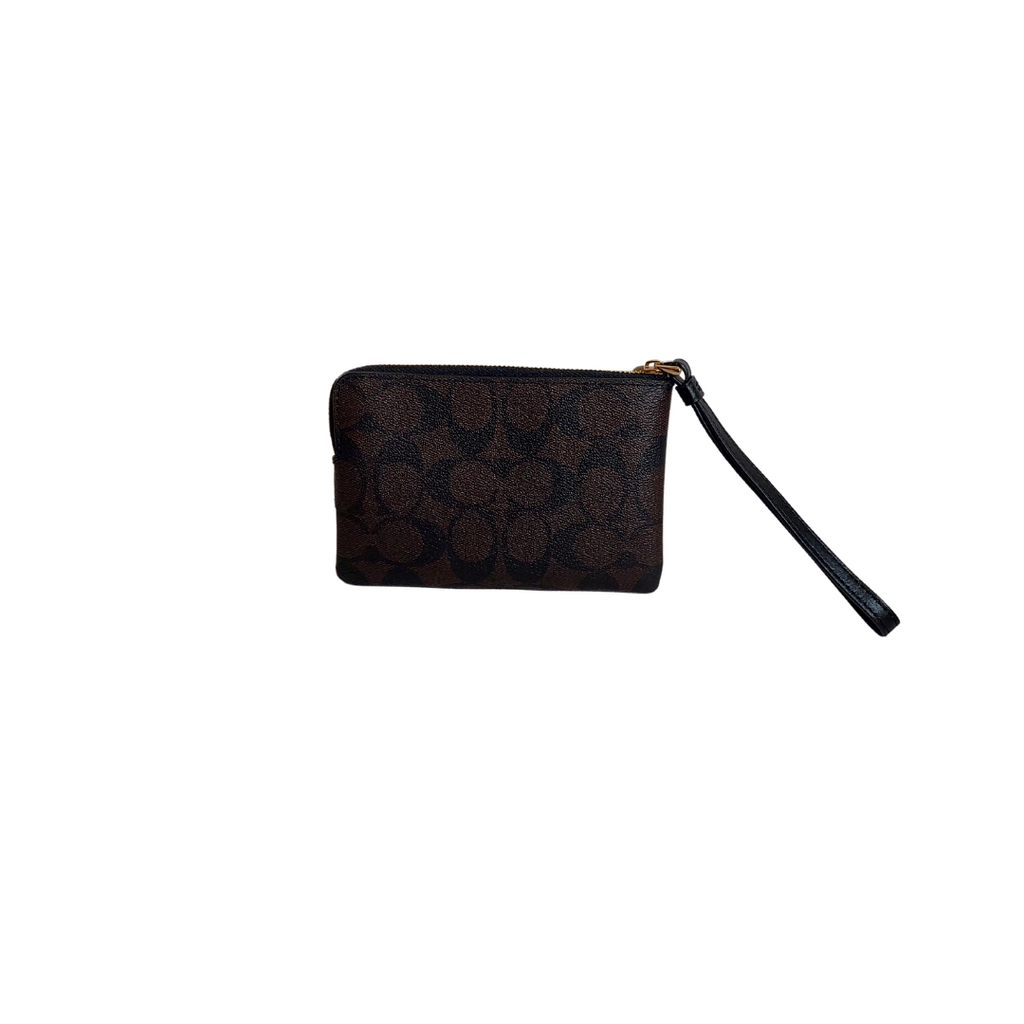 Coach Signature Brown Monogram Wristlet | Brand New |