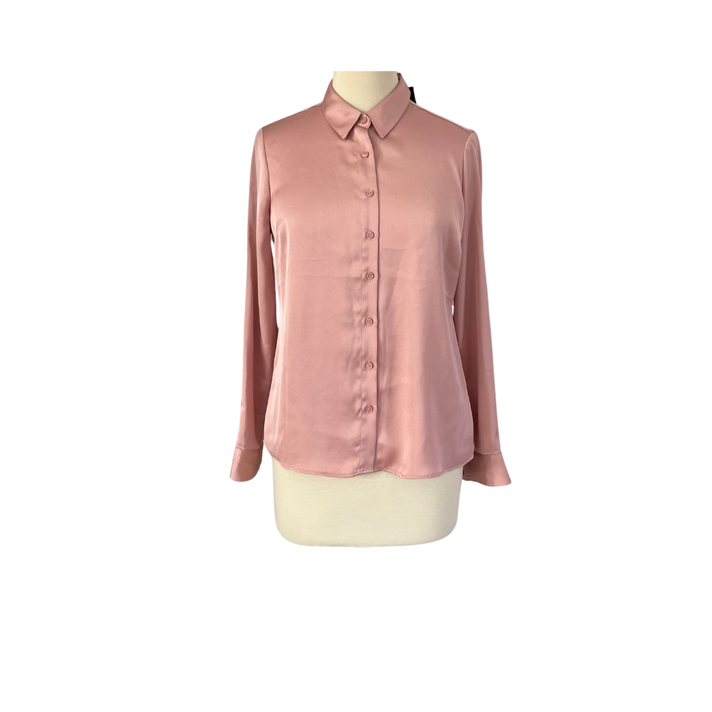 Express Pink Satin Collared Shirt | Brand New |