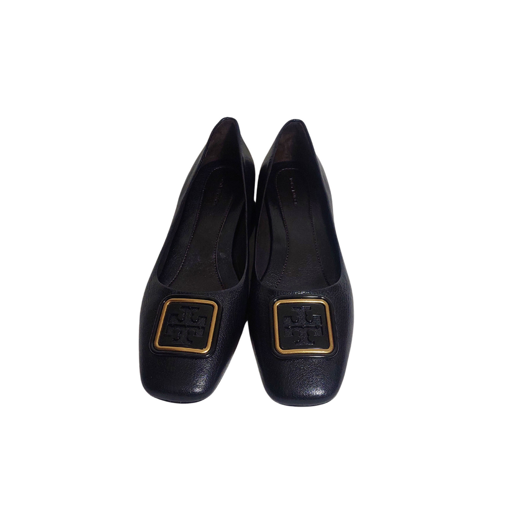 Tory Burch Black Leather Georgia Pumps | Brand New |