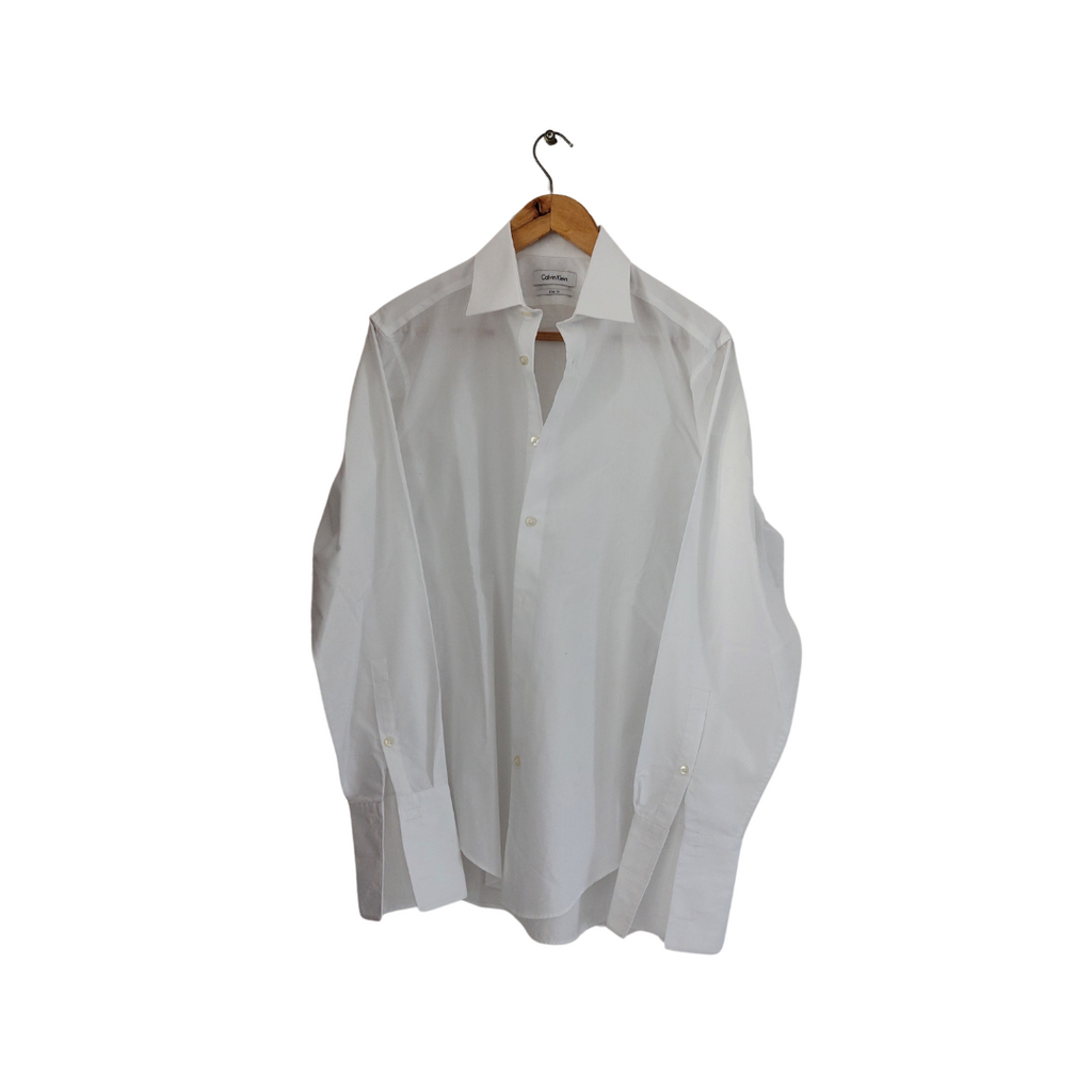 Calvin Klein Men's White Collared Shirt | Gently Used |